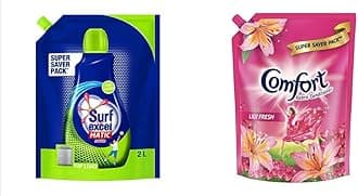 Top Load Matic Liquid Detergent Pouch - 2 L & After Wash Fabric Conditioner Pouch - 2 l Combo