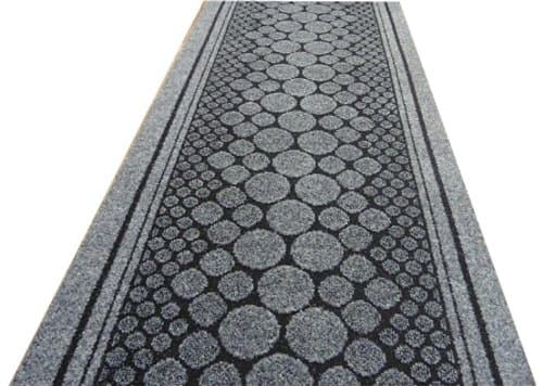 Cork Polypropylene Hallway Carpet Runner 200cm x 67cm Traditional Floor Protector Rug (Grey)