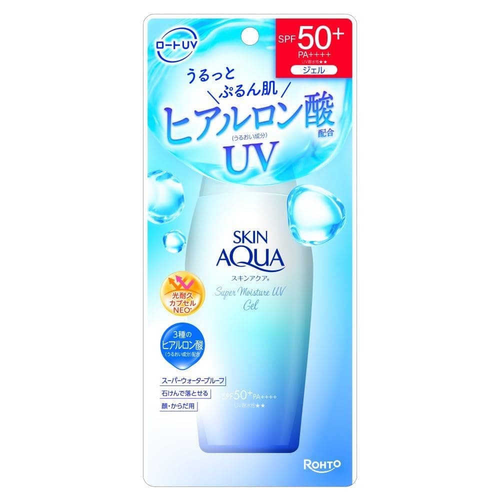 Skin Aqua Super Moisture UV Gel Sunscreen 3.9 oz (110 g) (Hyaluronic Acid Infused UV, Quick Adhesive Gel, SPF50+ PA++++)