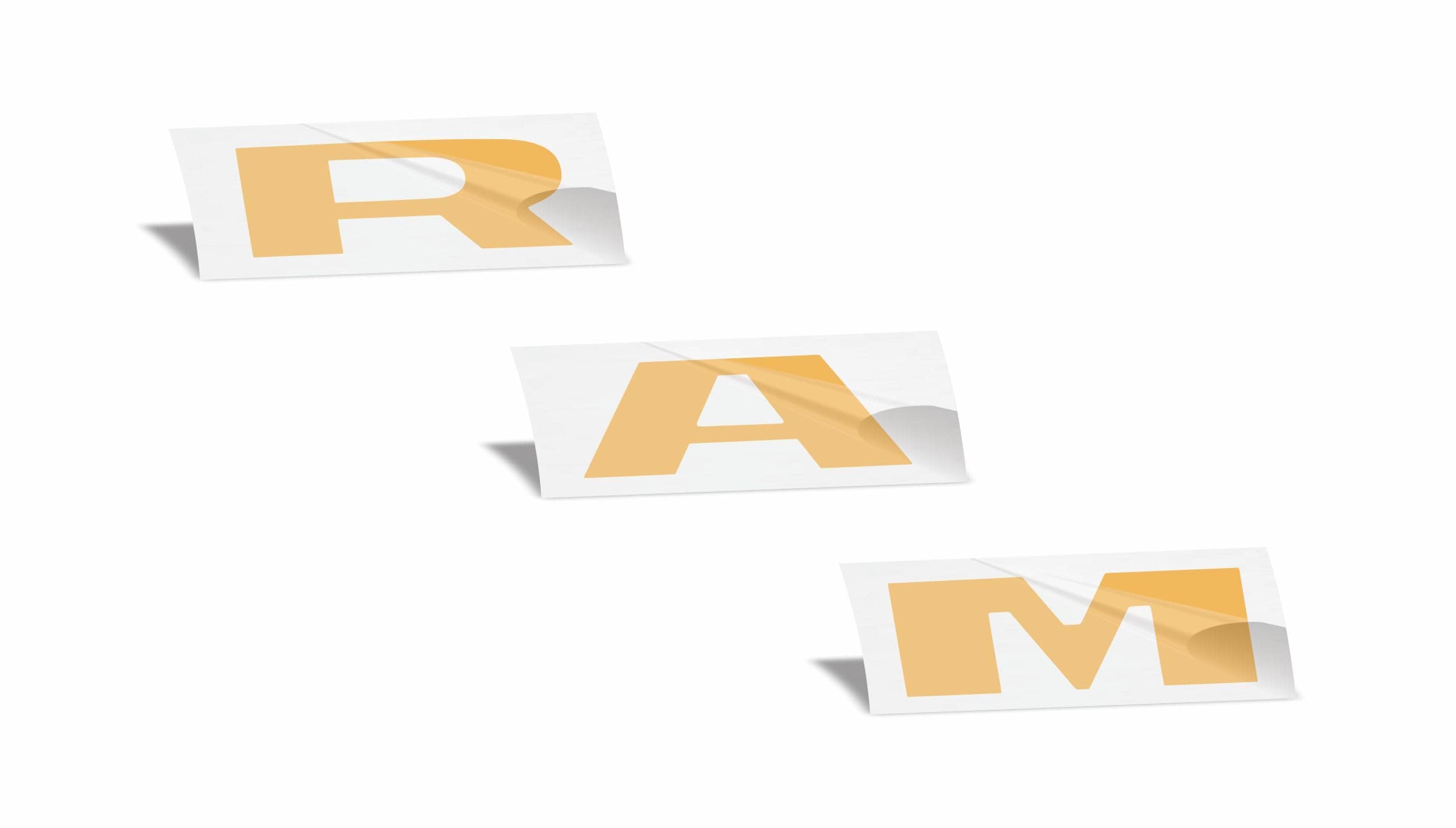 RAM Tailgate Emblem Overlay Decal Stickers 2025 Ram 1500 (Color: Reflective Gold)