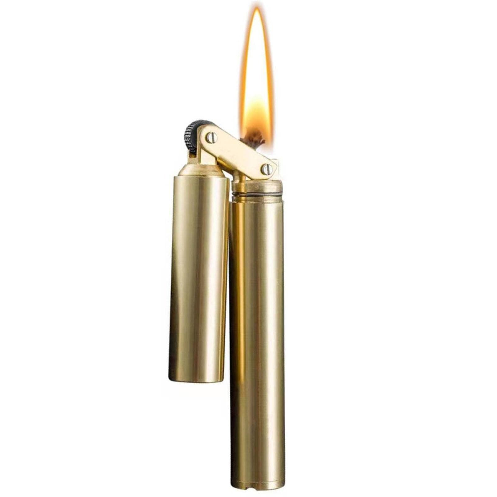 Vintage Trench Lighter, Wheel Kerosene Copper Lighter, Creative Brass Lighter （No Fuel）