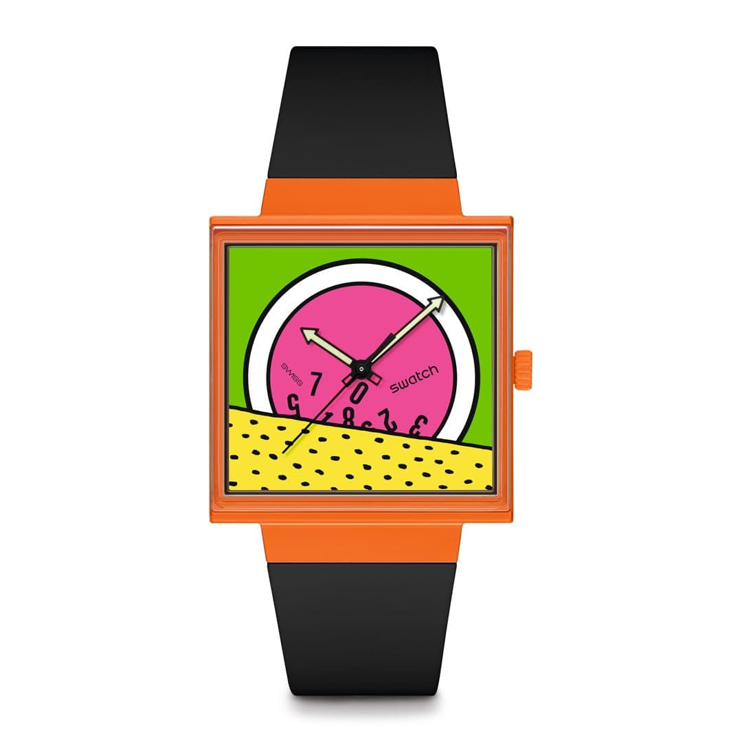 Swatch BREAK TIME SO34Z101 Black Watch, orange