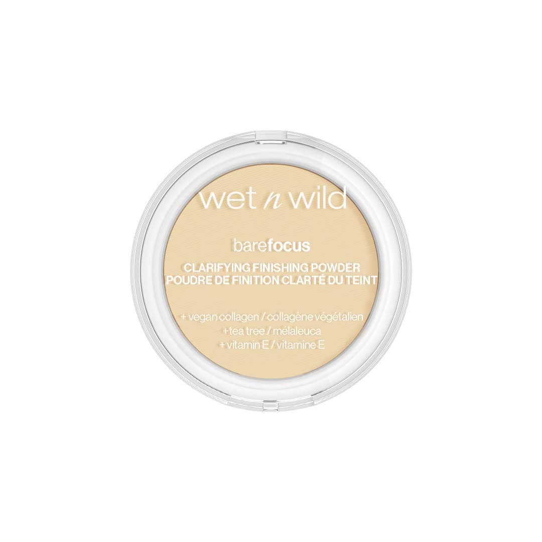 Wet n Wild, Bare Focus, Makeup Clarifying and Finishing Powder, Translucent and Matte for a Flawless Makeup Base, Long-Lasting, with Hyaluronic Acid and Vitamin E, for Fair/Light Skin Tones