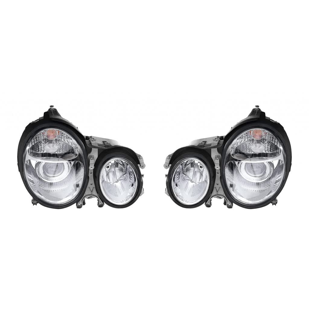 CarLights360 For Mercedes-Benz E Class 2000-2002 Headlight Assembly Projector Chrome Pair Driver and Passenger Side | MB2505100