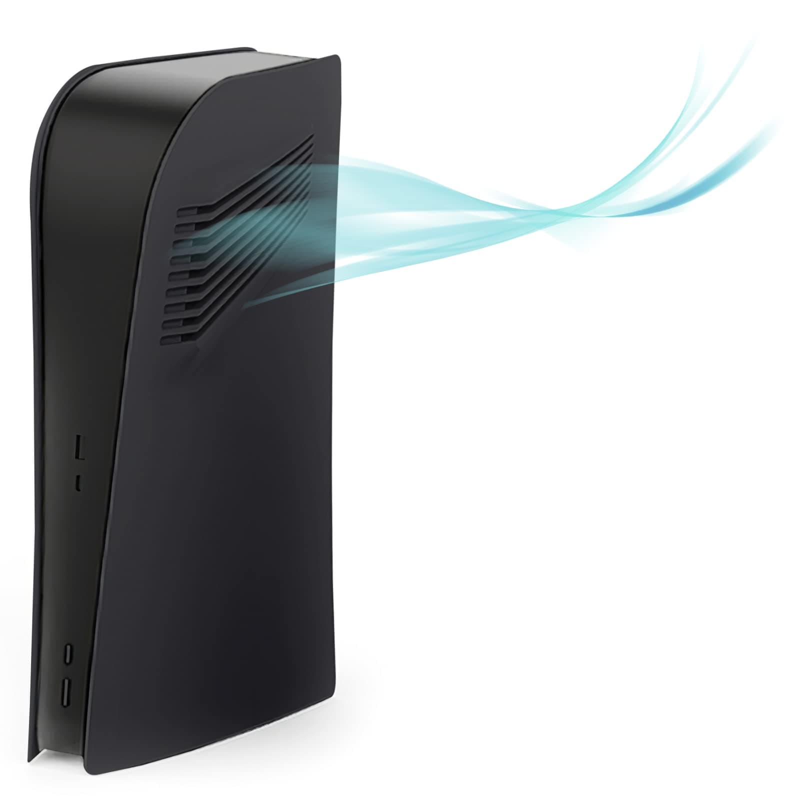 Digital Edition Face Plates with Cooling Vents Cover Skins Shell Panels for PS5 Console, Accessories for PlayStation 5 Protective Replacement Faceplate (Black)