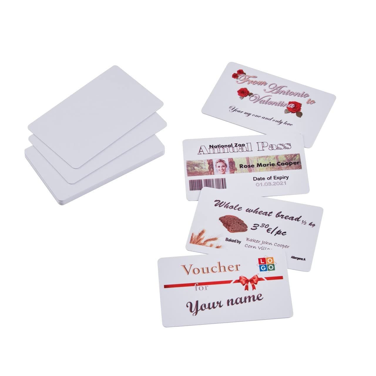 Colope-Mark 156480 Plastic Business Cards for Printing with E-Mark, Printable on Both Sides, 1 Pack = 50 Pieces, White