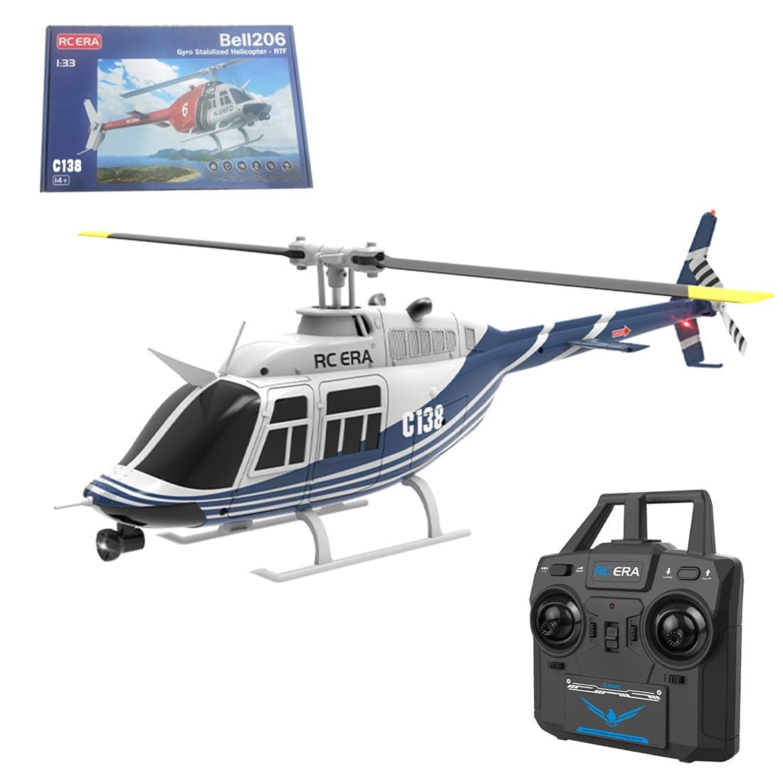 FunXylophy RC Helicopter for Adults, C138 2.4G 6CH Single-Rotor Without Ailerons Military Remote Control Helicopter Outdoor, Aircraft for Beginners (RTF Version)