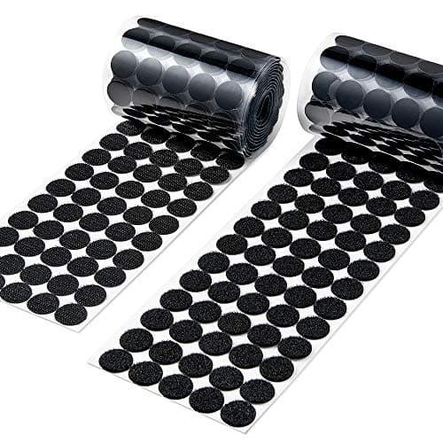 Heze 500pcs (250 Pair Sets) 20mm Diameter Sticky Back Coins Hook & Loop Self Adhesive Dots Tapes (Black, 500pcs)