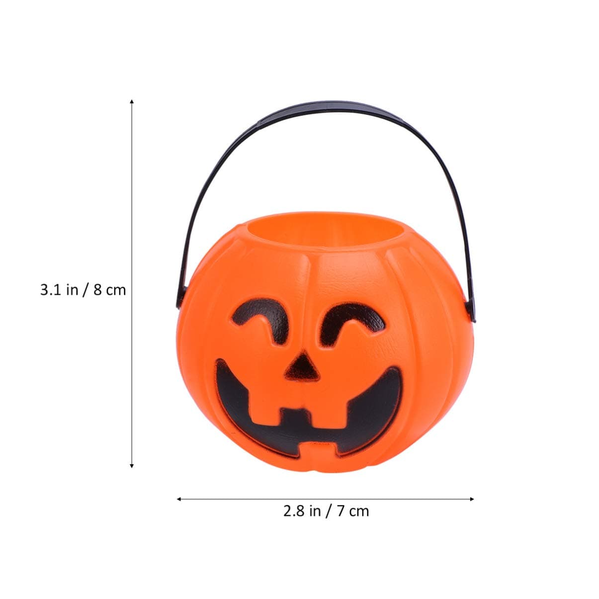 Pumpkin Mini Buckets - Plastic Barrel Ornaments Candy Bucket Decor Props for Party Halloween Decor, Pack of 6