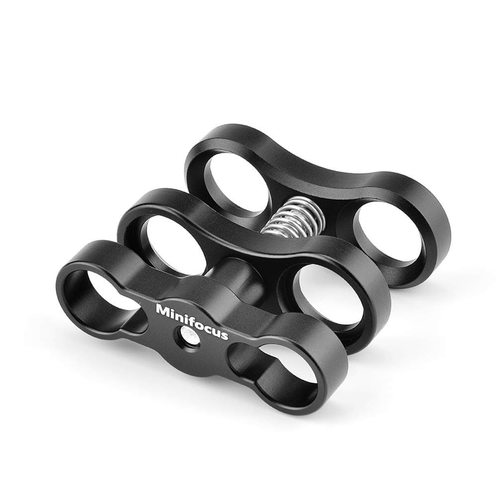 MINIFOCUS Ball Clamp Mount 360 Degree Clip Adapter Bracket Holder for Action Sports Camera Underwater Housing Diving Light Arm connected Accessories