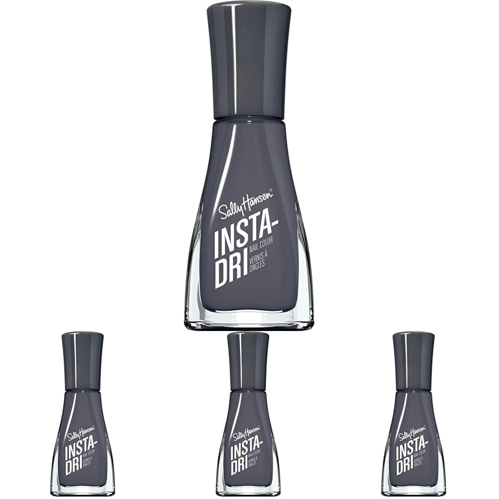 Sally Hansen Insta-Dri®, Grease Lightening, Quick Dry, Long Lasting, Streak-Free Shine, Black Nail Polish (Pack of 4)