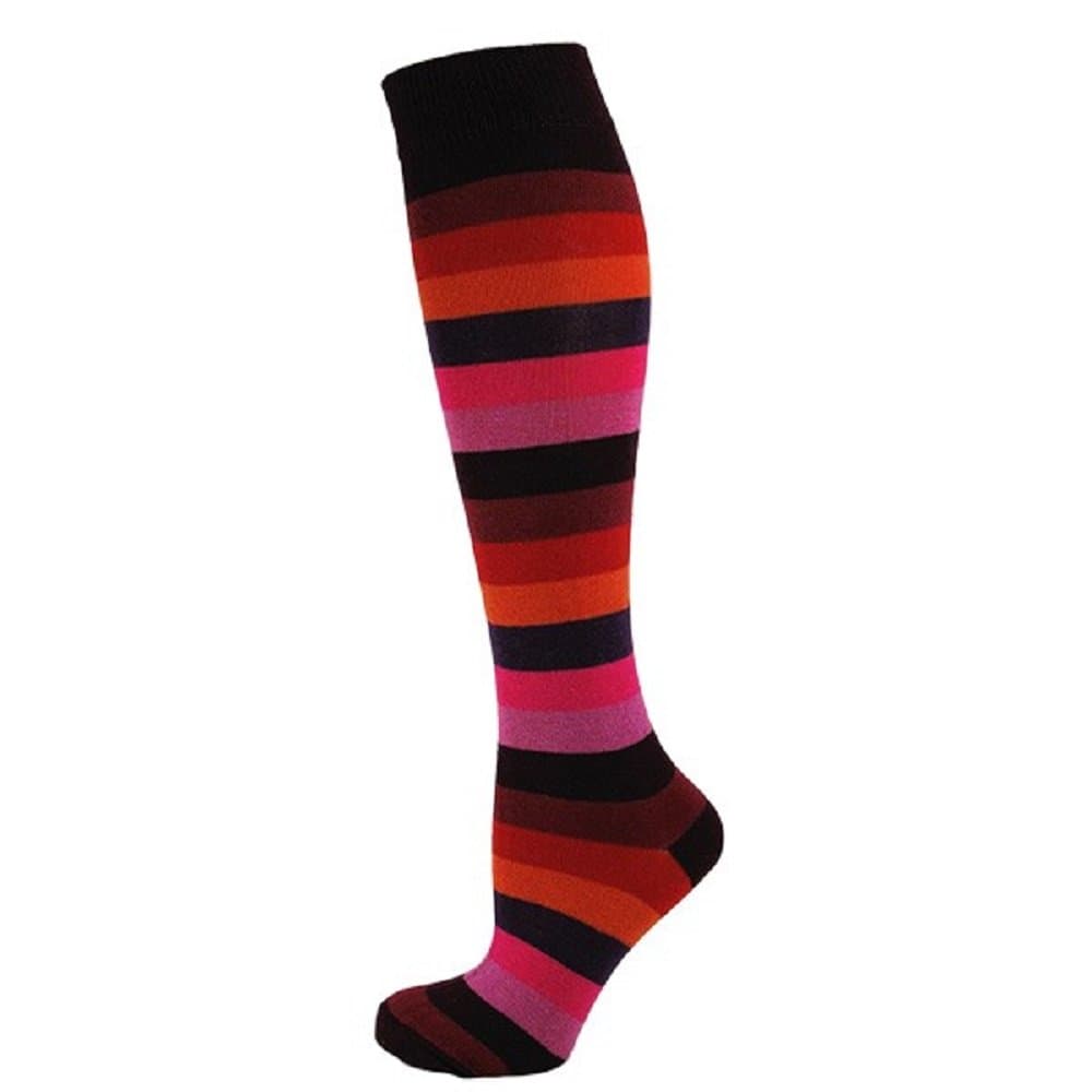 Ladies Thin Striped Knee high Long Socks 4-8