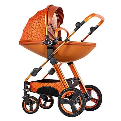 PLDDY Prams High Landscape Egg Shell Baby Stroller 3 in 1 can sit and Lie Down Two-Way Toddler Pushchair with Bassinet Combo for Babies prams 0-3 Years Old (Color : B)