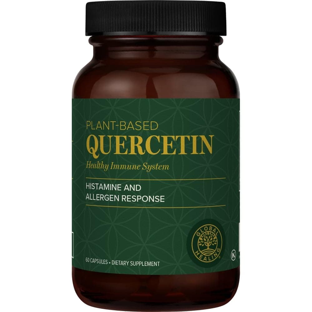 Global Healing Center Quercetin 250 mg Supplement to Support Immune System, Includes QuerceFIT Without Bromelain & Zinc (60 Capsules)
