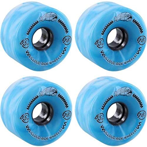 CLOUD RIDE! STREET CRUISER 65mm 78a TEAL/WT MARBLE WHEELS SET