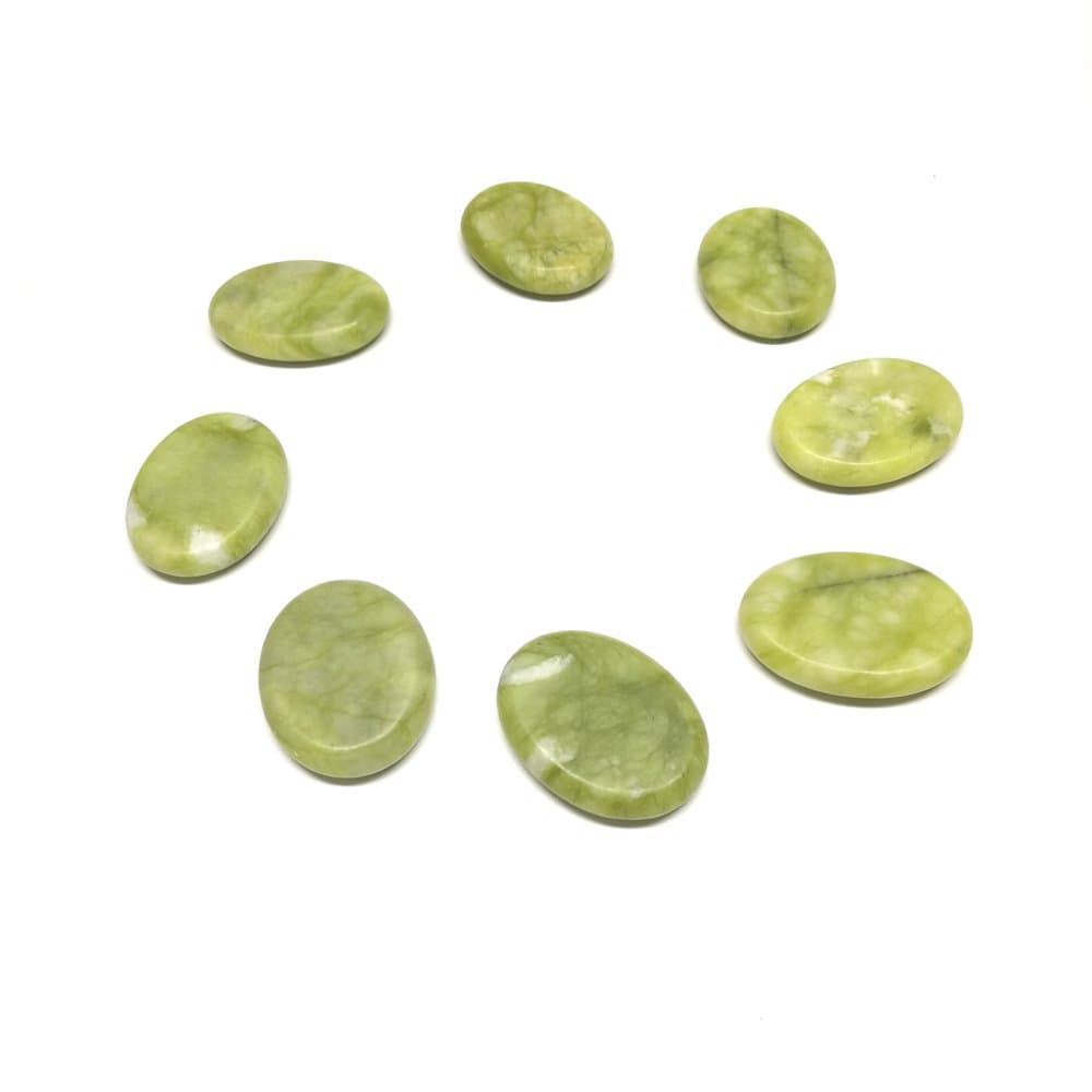 – Windfulogo 8Pcs Hot Massage Stones Set Natural Green Jade Heated Warmer Stone for Spa Massage 1.18 x 1.57 in(3x4cm)