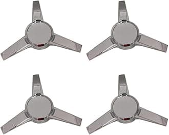 Set of 4 New 3-Bar Spinner Chrome Wheel Hub Center Caps Chrome Hubcaps Covers Replacement for 2005-2009 Ford Mustang (Hollander 3523)