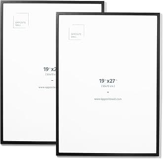 Opposite Wall - 50x70 cm - Black Oak Wood Picture Frame - Lightweight, Versatile & Shatterproof - Wall Hanging Photo or Poster Frame - 19 3/4 x 27 1/2 in - 2 Pack