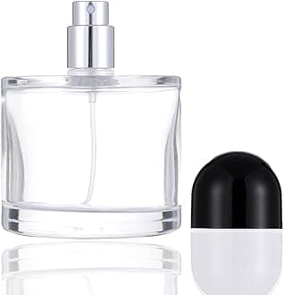 Enslz 100ML/3.4OZ Refillable Cosmetic Spray Bottle, Empty Glass Perfume Bottle with Spray Atomizer (Black, 100ml)