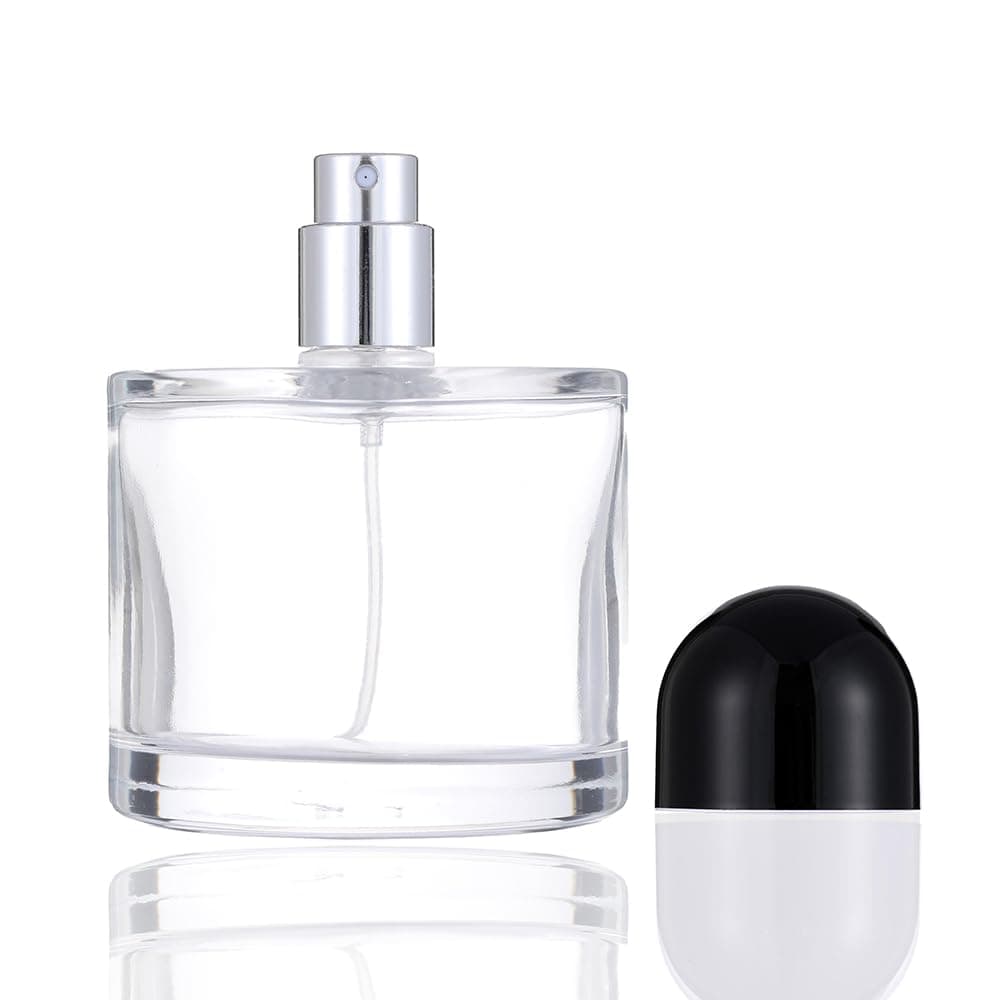 Enslz 50ML/1.7OZ Refillable Cosmetic Spray Bottle, Empty Glass Perfume Bottle with Spray Atomizer (Black, 50ml)