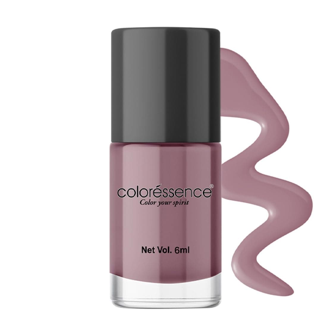 Coloressence Cute Coats Long Lasting Nail Paint | Chip Resistant | Quick Dry | One Swipe Application | Toxin Free|Nude Mauve-6Ml, Glossy, glossy finish