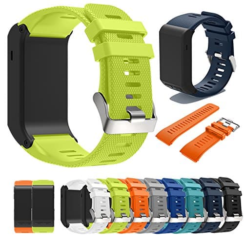 SongNi 8 Pcs Soft Silicone Sport Replacement Strap for Garmin Vivoactive HR Smart Watch-8 Pcs Multicolor(tracker is not included)