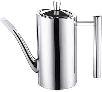 Sumerflos Olive Oil Dispenser Bottle Stainless Steel, 500ml/17oz Drip-Free Pouring Oil Pot Storage Container for Salad and Kitchen Cooking