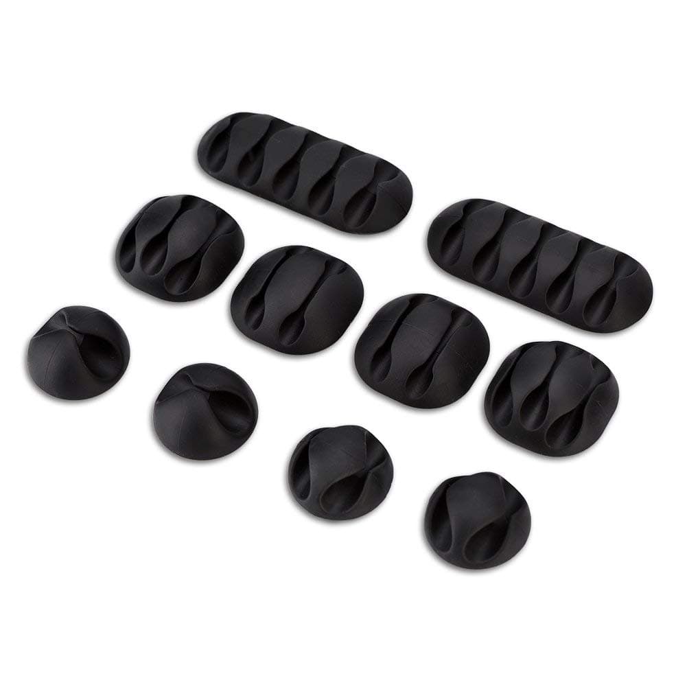 CONGGE Cable Tidy Clips, 10pcs Silicone Cable Clips for Home, Office Universal Office Cable Clips Dsktop Cord Holder Cable Organizer Compatible with Types of Cables