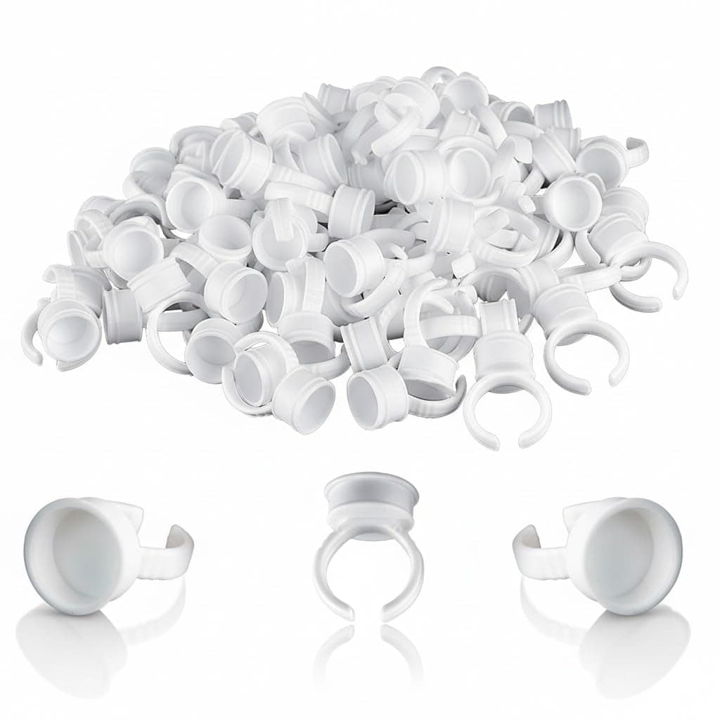 SHIELD PLUS Tattoo Pigment Holders Ring, Ink Cups, Makeup Glue Holder for Permanent Microblading (25 Pieces)