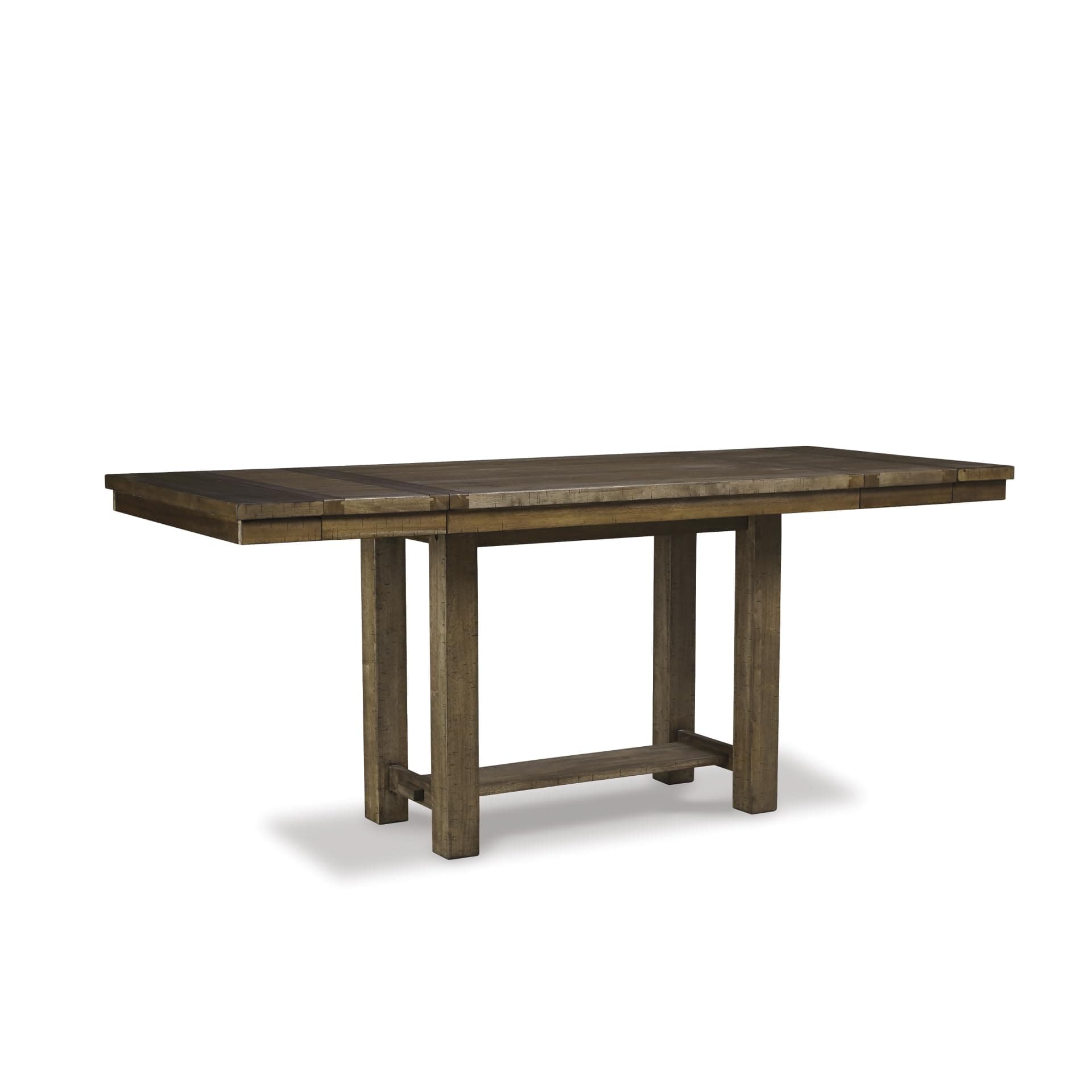 Moriville Rustic Farmhouse Counter Height Dining Extension Table, Separate Extension Leaves, Seats 8, Wood, 36" W x 86" D x 36" H, Brown