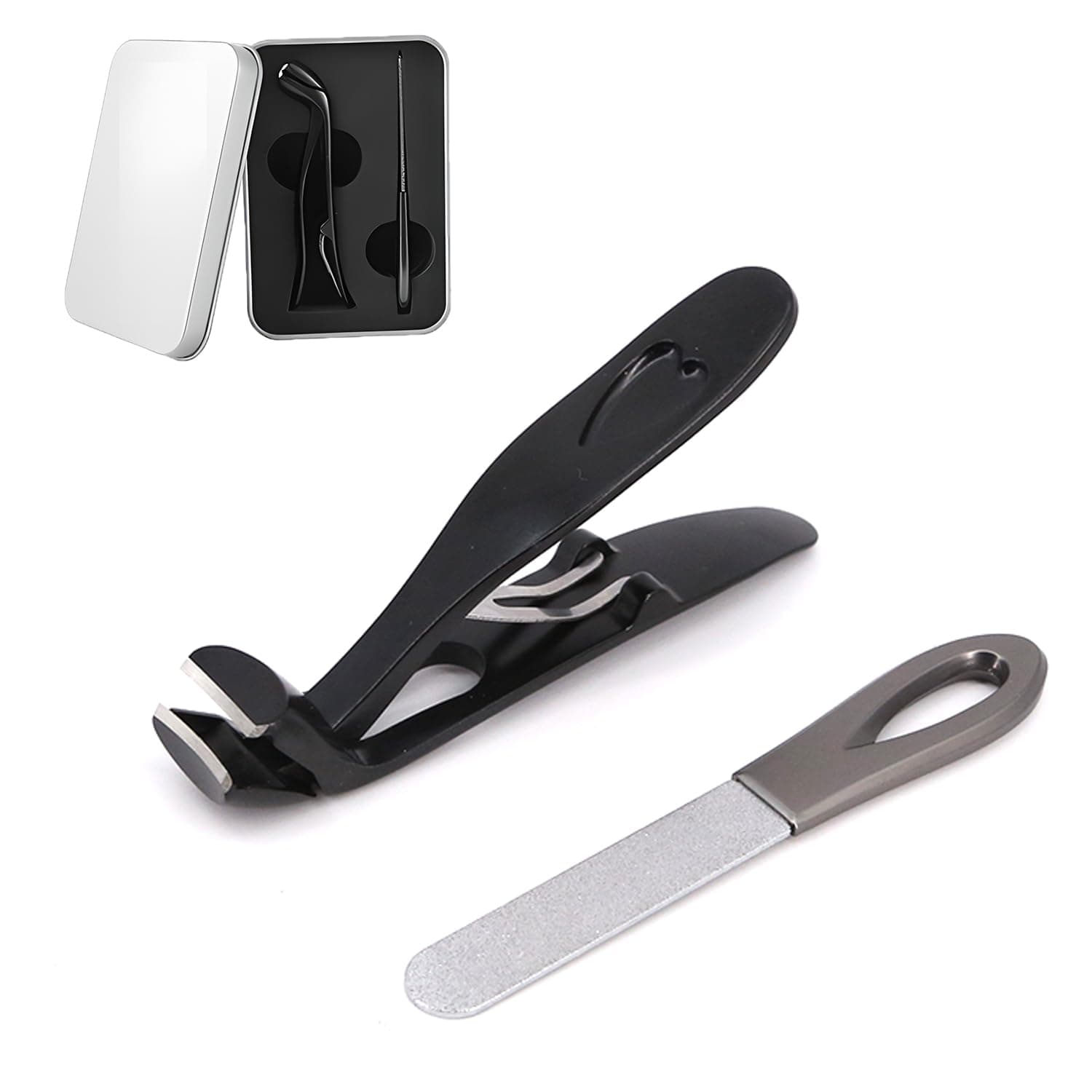 Nail Clippers for Thick Nails German Professional Toe Nail Cutter with Catcher Ultra Sharp Stainless Steel Toenail Clipper Set for Men Women Elderly Seniors Strong Heavy Duty for Thick Toenails