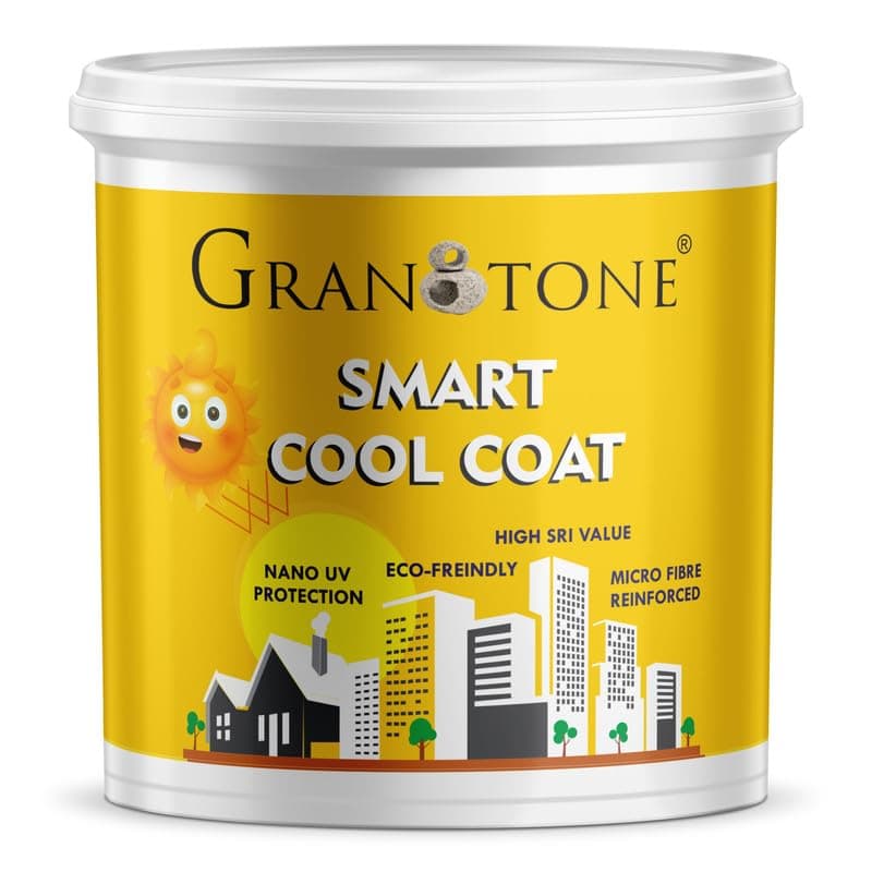 - GRANOTONE Smart Cool Roof Paint, Advanced High-SRI Reflective Coating, Albedo & Crack-Bridging Properties, Energy-Efficient Durable, Versatile for Roofs, Walls & Pavements (1 KG, White)