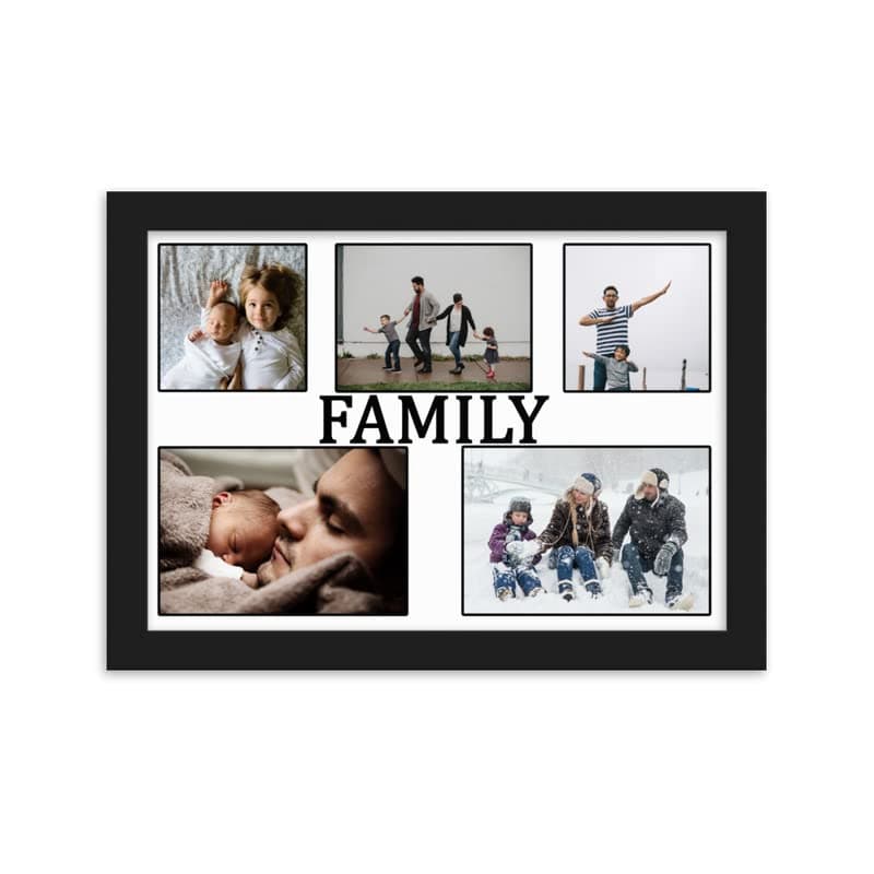Wood One Pinch Personalized Family Photo Collage Wall Mount Rectangular Frame Anniversary Photo Collage Gift Gift For Family Wedding Gift Gift (12X18) Black