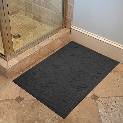 Soft Impressions Wisteria Low-Profile Mat, 2 by 3-Feet, Charcoal