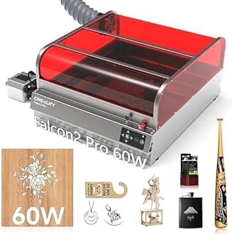 Creality Falcon 2 Pro 60W Laser Engraver – High-Power Diode Laser Cutter with Air Assist, Autofocus, Offline Engraving, 400x415mm Working Area for Wood, Metal, Acrylic, Leather, DIY Projects.