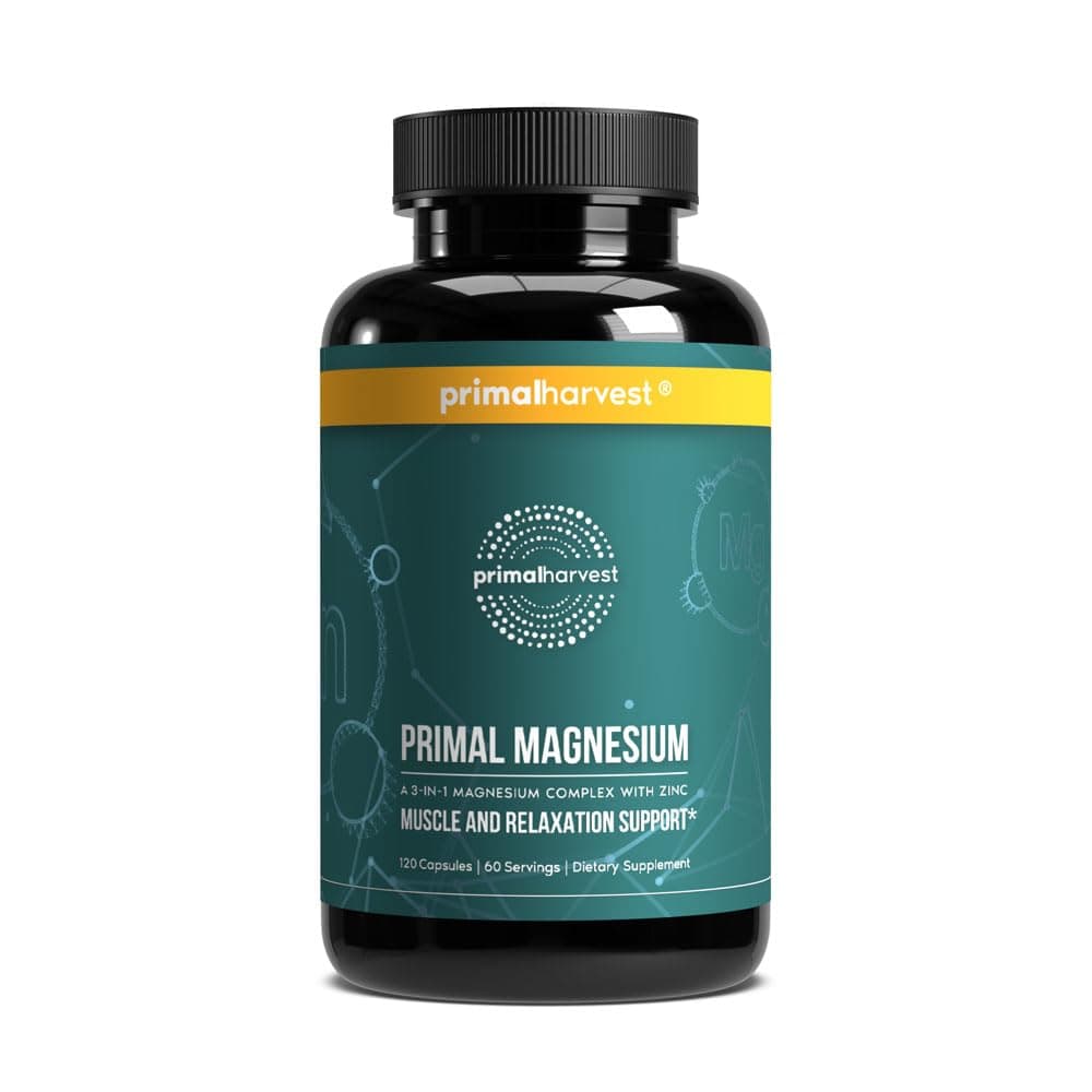 - Magnesium Supplement Complex 310mg by Primal Harvest with Magnesium Glycinate, Citrate, Malate, and Zinc 120 Capsules