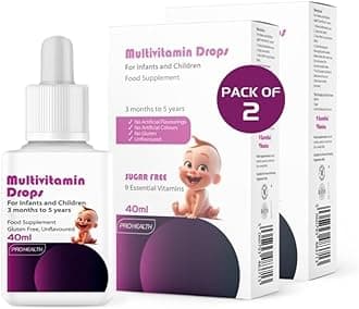 ProHealth Multivitamin Drops for Infants and Children 3 Months to 5 Years - Sugar-Free, Gluten-Free, 40ml (50 Days Supply) – Pack of 2