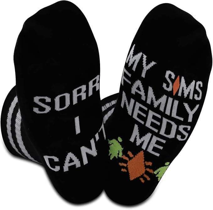 2PAIRS Game Gift I Can't My Needs Me Game Gift Funny Gaming Socks For Gamer