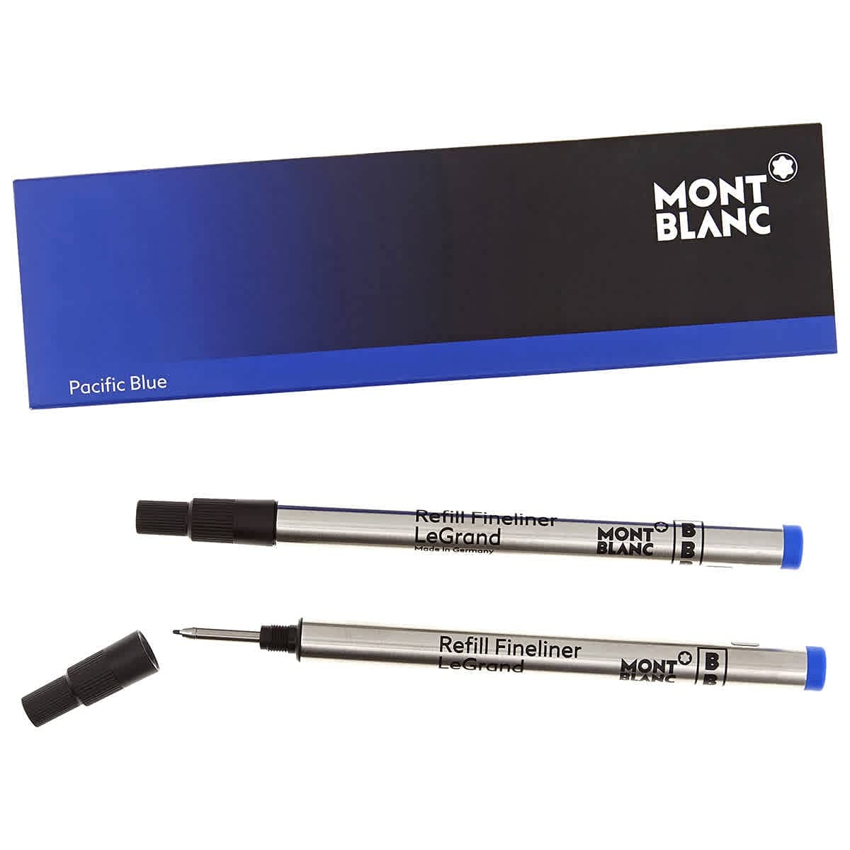 montblanc refill Legrand 2 X 1 Pacific Blue Mystery black 114835 114834 Fineliner B Broad for pen (Pacific Blue)
