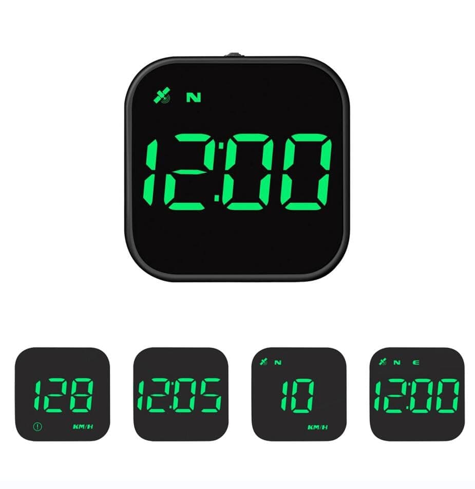 Fastsun G4S Digital GPS Speedometer, Car Head Up Display with Digital Speed in MPH KPH, Overspeed Alarm, Driver Fatigue Reminder, Multifunction Speedometer Universal for All Vehicle, Fuel Cars Green