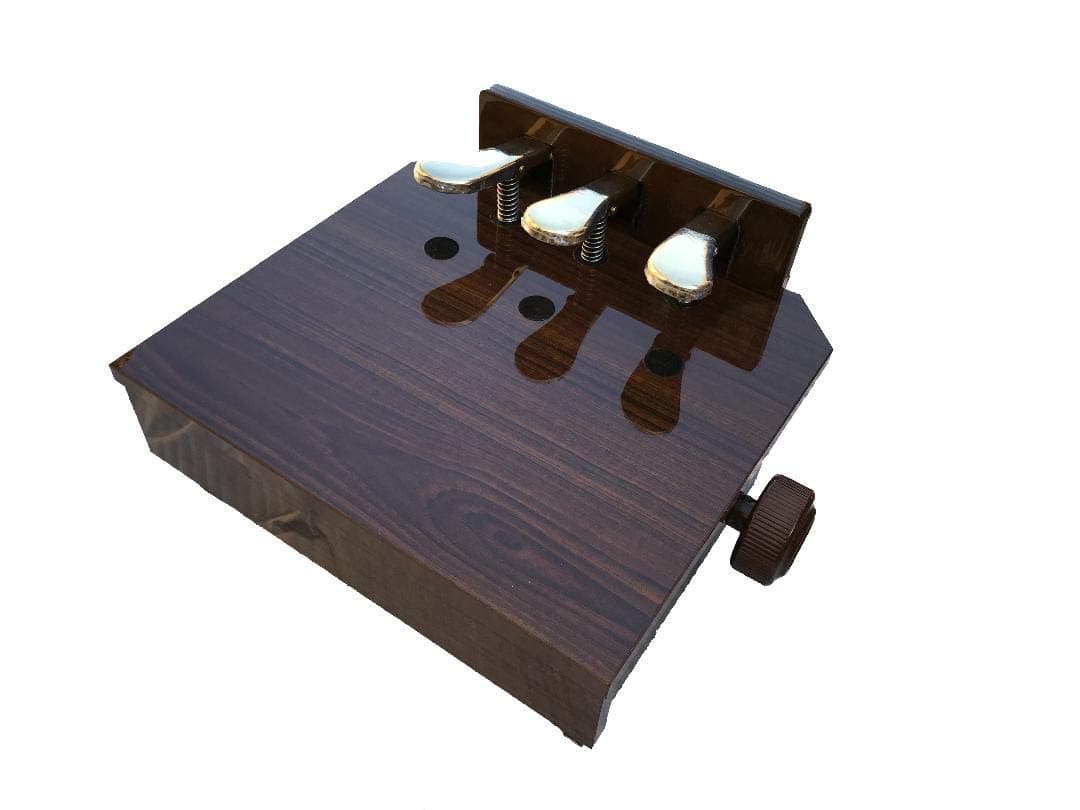 - Wood Adjustable Piano Pedal Extender Bench in Walnut with 3 Pedals