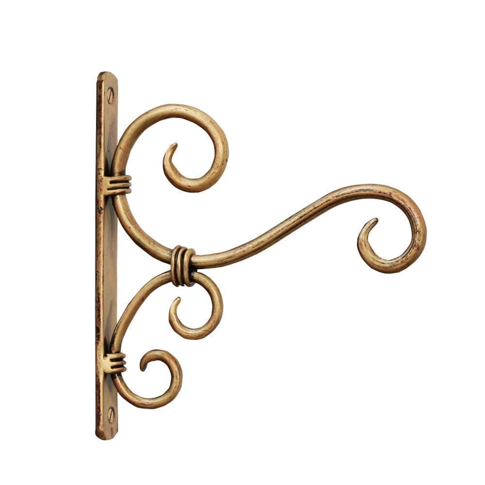 Beautiful Wrought Iron Wall Bracket (18 x 2 x 20cm, Gold)