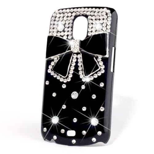 New Hot Cute 3D Bling Diamond Black Bow Bowknot Black Hard Back Case Cover for Samsung Galaxy Nexus I9250