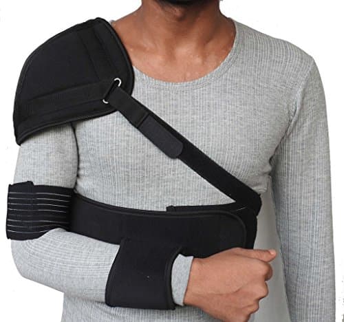 Orthoplast Black Elastic Shoulder Immobilizer Support Brace/Sling with Shoulder Cup - M