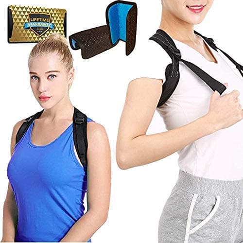 VICOODA Back Posture Corrector for Women and Men, Adjustable Clavicle Support Upper Back Neck Pain Relief, Front Adjustable Straps & Wearable Under Clothes, Fits for Chest Sizes Within 28-43 Inch
