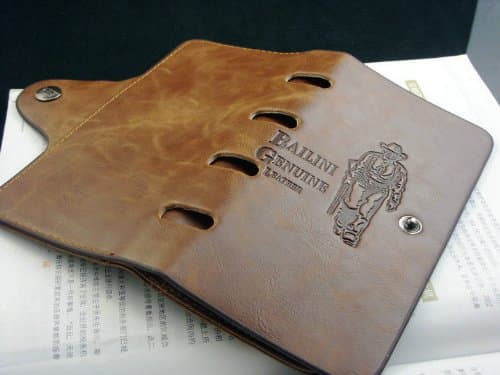 New Men's Leather Long Wallet Pockets ID Card Clutch Cente Bifold Purse