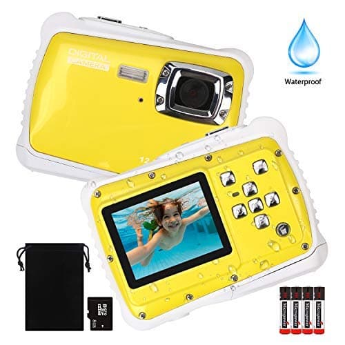 Waterproof Camera for Kids, DECOMEN Underwater Digital Camera for Kids, Sport Action Camcorder with 12MP HD Photo Resolution, 8X Digital Zoom, and Flash with 8G SD Card and Non-Rechargeable Battery