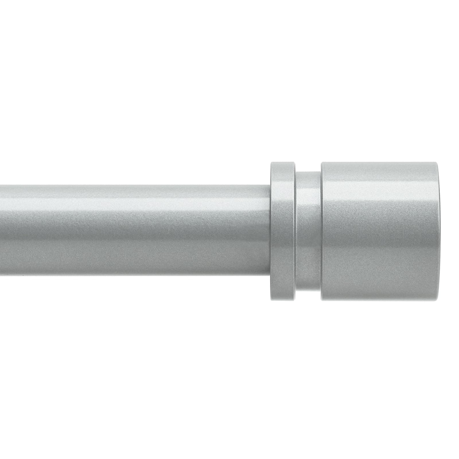 - Byondeth Curtain Rods for Windows 16 to 144 Inches Adjustable Length 1 Inch Diameter Window Curtain Rod with Aluminium End Cap, Silver Gray