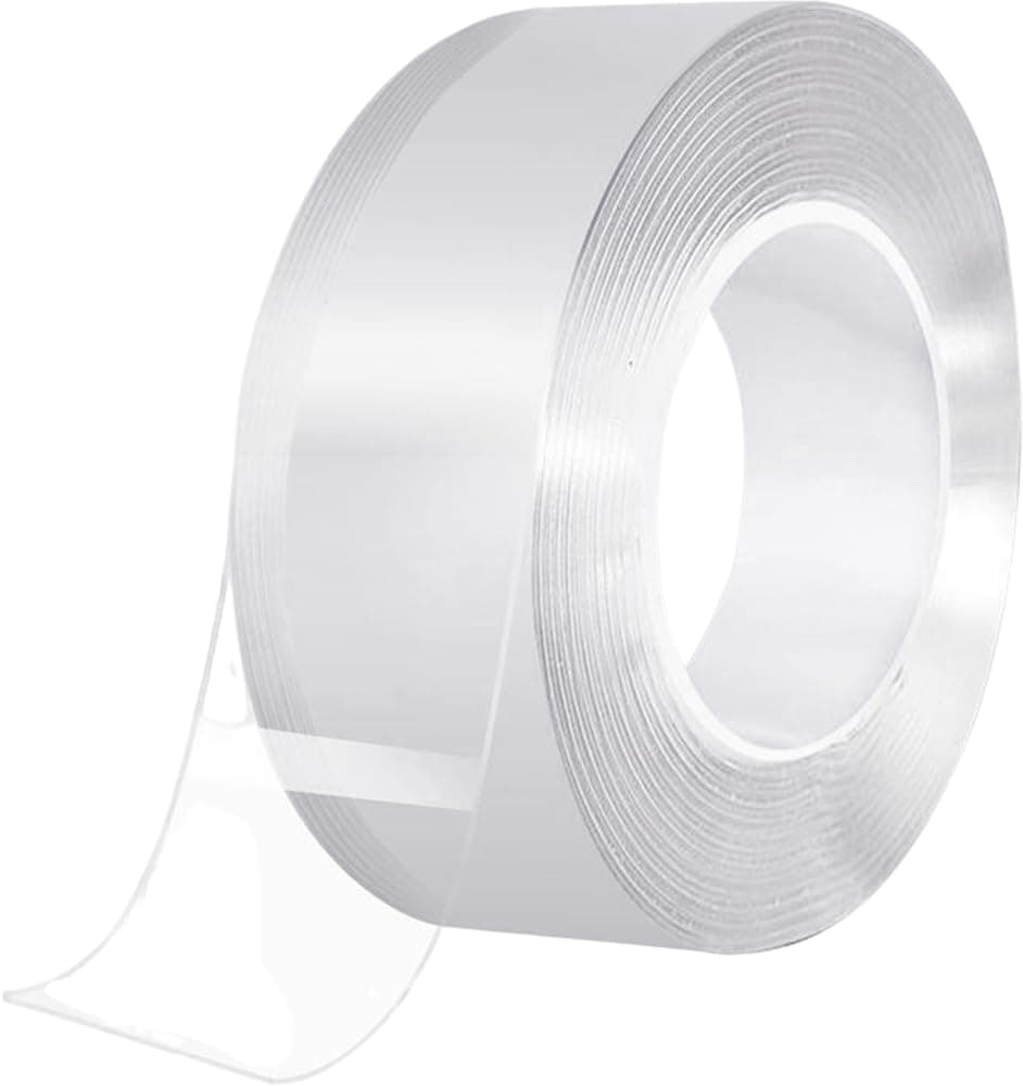 Double Sided Tape Heavy Duty - Double Sided Sticky Tape Reusable Removable Traceless Strong Mounting Nano Tape for Carpet, Photos Wall, Posters, Kitchen, Party, 1mm x 20mm/3Meter