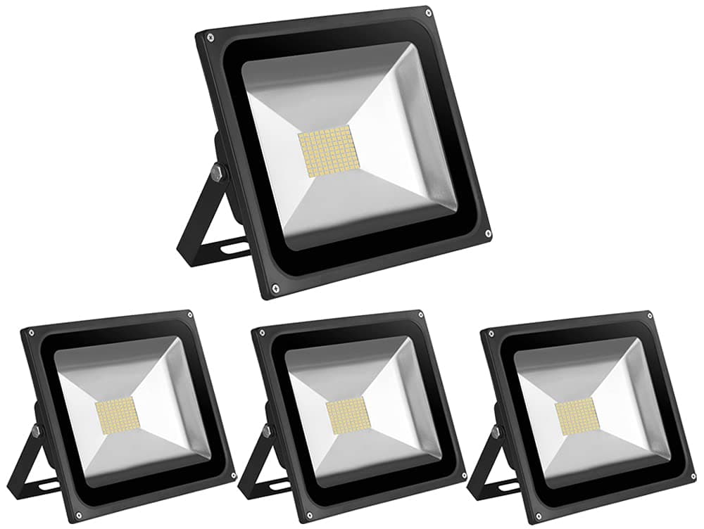 Greenmigo 4pcs/Pack 80W LED SMD Flood Light Warm White Outdoor Garden Lamp IP65 Spot Lights LED Floodlight AC 85~265V [Energy Class A+++]